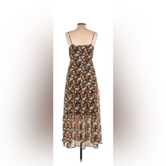 J.Crew Long Black Floral Dress with Adjustable Straps - Picture 2 of 6